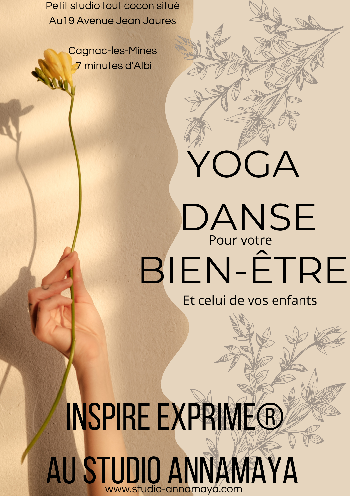 Flyer Yoga moderne beige floral (2)